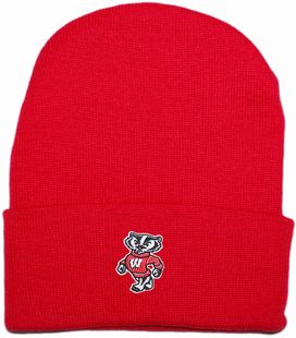 Wisconsin Bucky Badger Standing Newborn Baby Knit Cap